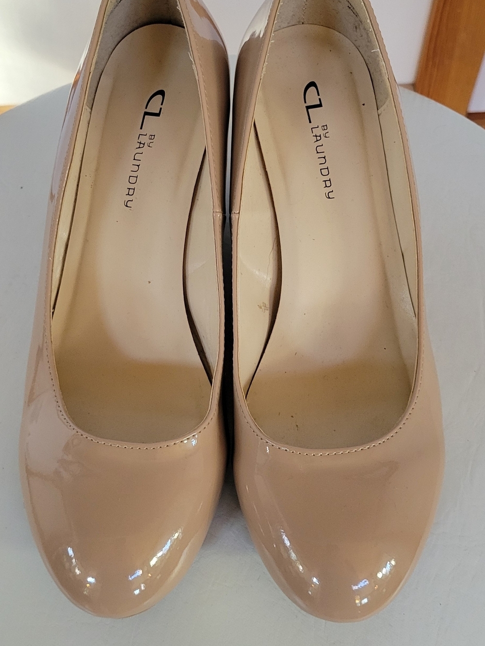 CL by Chinese Laundry- Classic Patent Wedge Pump in Nude - Picture 4 of 8
